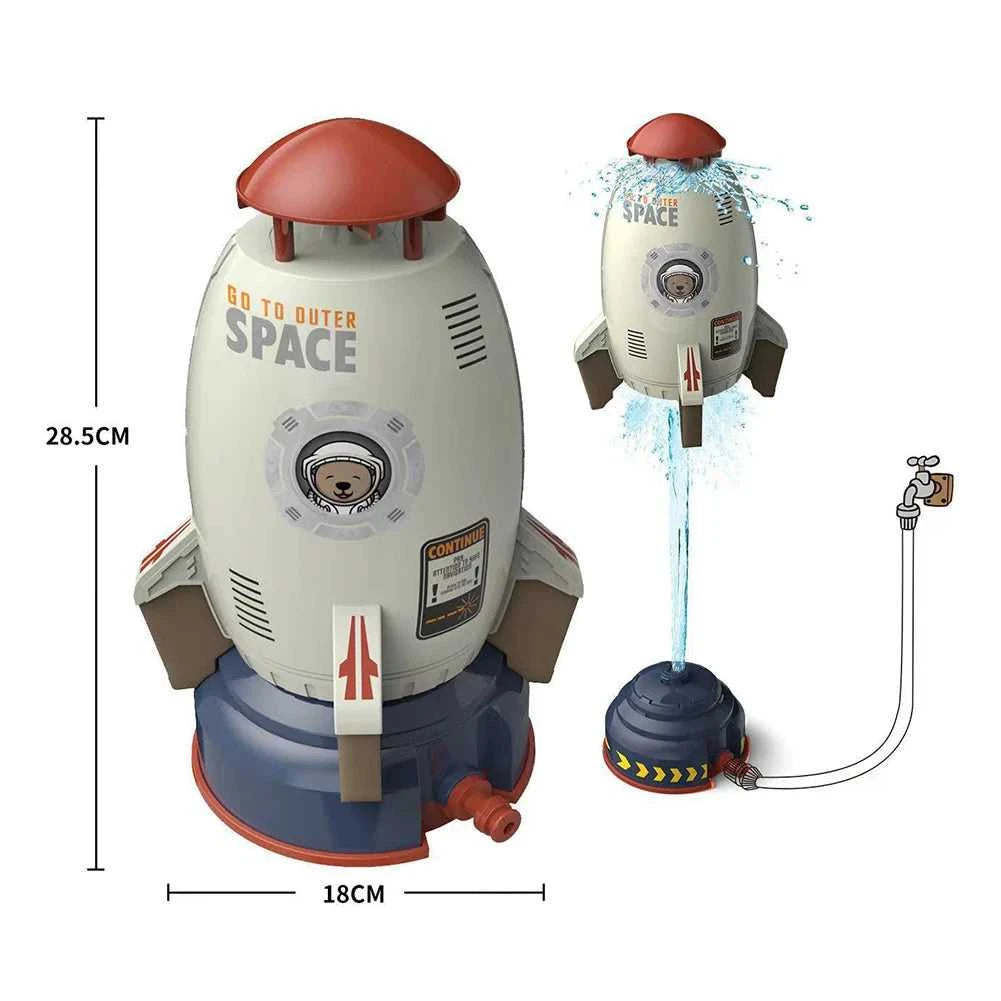 Creative Space Rocket Sprinkler Rotating Water Powered Launcher Summer Fun Entertainment for Outdoor Garden Yard Water Spray Toy Éditions Traditions & Modernité Inc. 161517303;2025066;1749172584KcAsD
