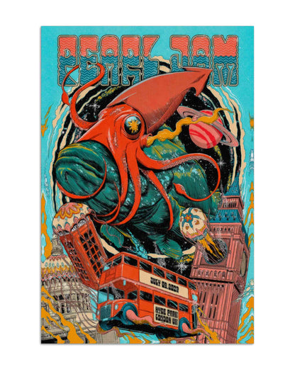 Pearl Jam  London Poster -Canvas Music Lovers