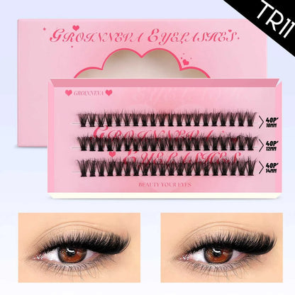 GROINNEYA Lashes Cluster DIY Lash Extension Mixed Tray Clusters Eyelashes Fluffy Volume Individual Lashes Cat Eye Lash Extension Éditions Traditions & Modernité Inc. 186225755;20260617;1781706031DJs8g
