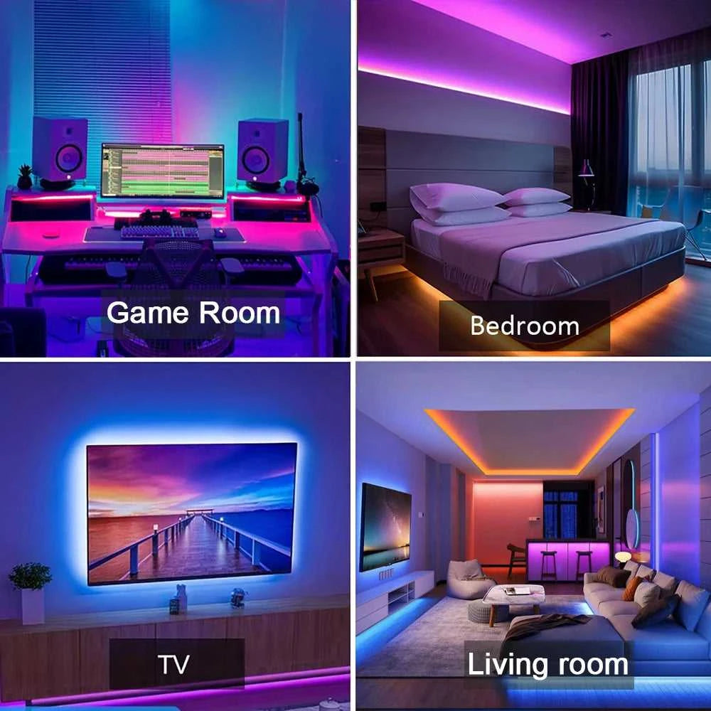 RGB Led Strip Lights 5m 10m 20m 30m Led Room Light with APP Control Flexible Ribbon Luces Led Tape for Room Bedroom Decoration Éditions Traditions & Modernité Inc. 186083046;20260613;1781386185IwkCp