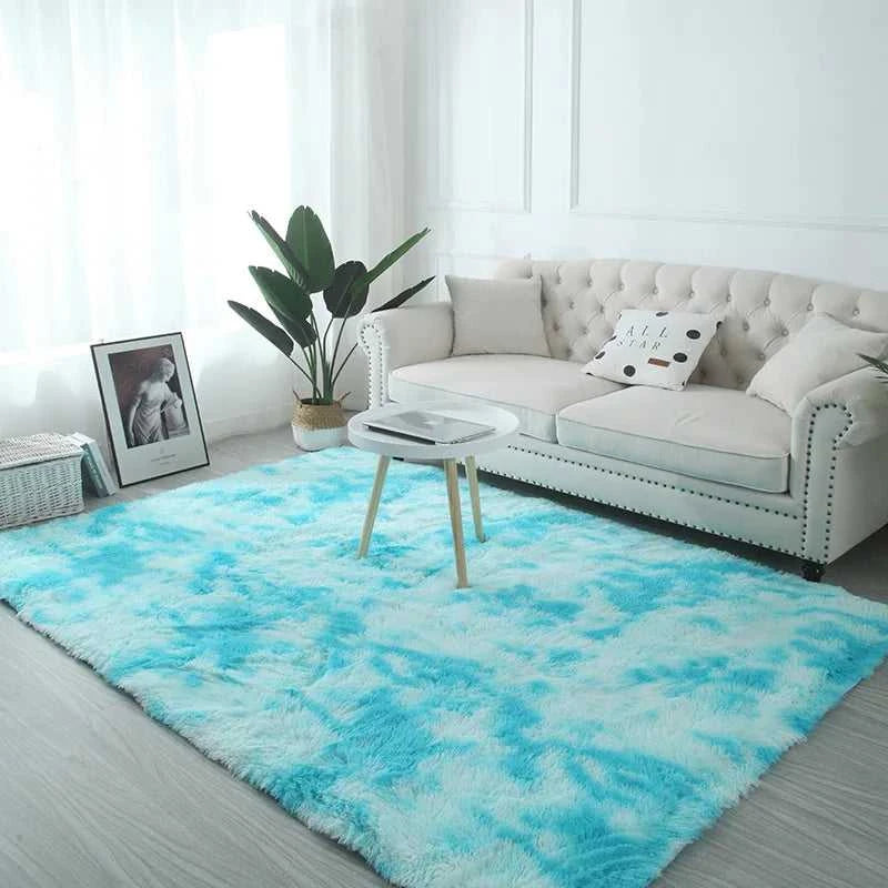 VIKAMA Tie-Dye Plush Carpet Living Room Decoration Soft Fluffy Home Mat Children's Room Baby Crawling Non-Slip Blanket Éditions Traditions & Modernité Inc. 186083195;20260613;1781386245LjUFR