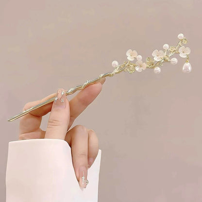 1/6pcs Elegant Chinese Style Tassel Hair Stick Traditional Floral Design Hairstyle Accessory Women Jewelry Hairpin Hairneedle