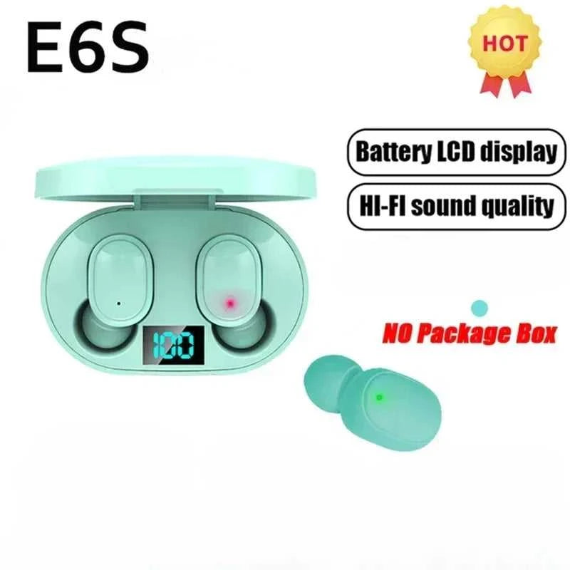E6S Wireless Bluetooth Earphones TWS Bluetooth Headset Wireless Earbuds Noise Cancelling Earphones with Microphone Headphones