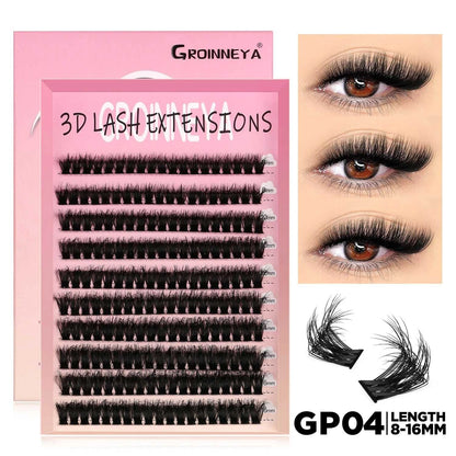 GROINNEYA Lashes Cluster DIY Lash Extension Mixed Tray Clusters Eyelashes Fluffy Volume Individual Lashes Cat Eye Lash Extension Éditions Traditions & Modernité Inc. 186225755;20260617;1781706031DJs8g