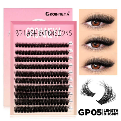 GROINNEYA Lashes Cluster DIY Lash Extension Mixed Tray Clusters Eyelashes Fluffy Volume Individual Lashes Cat Eye Lash Extension Éditions Traditions & Modernité Inc. 186225755;20260617;1781706031DJs8g