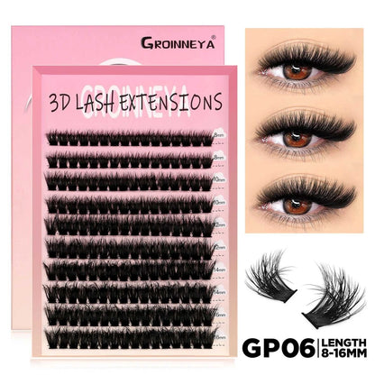 GROINNEYA Lashes Cluster DIY Lash Extension Mixed Tray Clusters Eyelashes Fluffy Volume Individual Lashes Cat Eye Lash Extension Éditions Traditions & Modernité Inc. 186225755;20260617;1781706031DJs8g