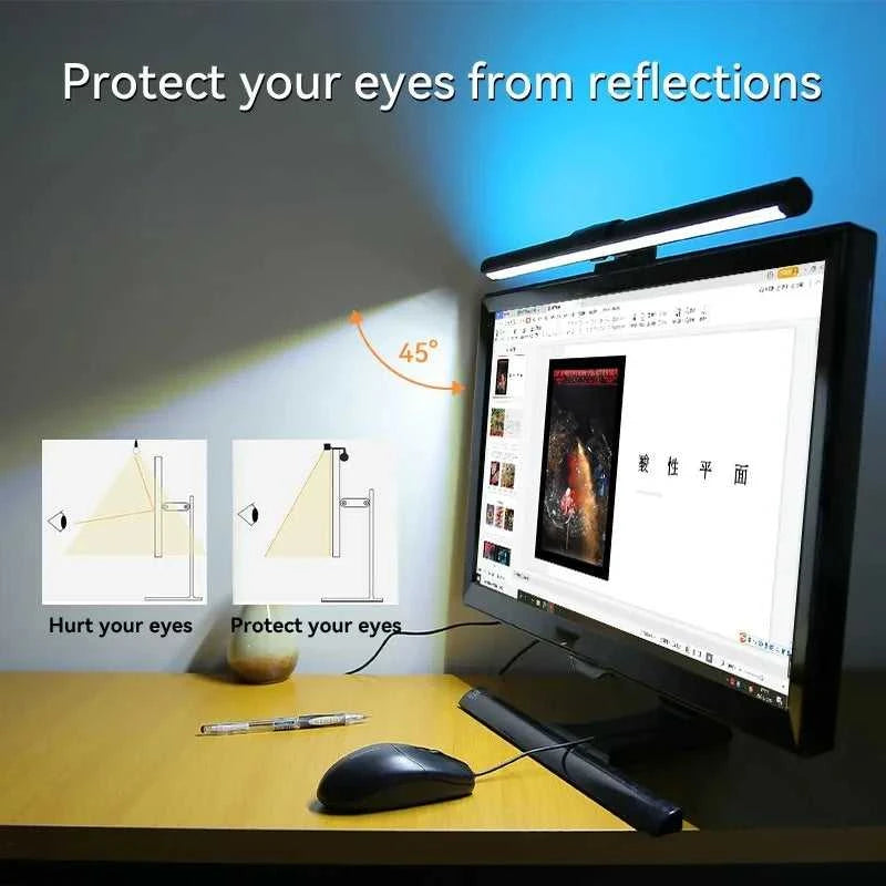 SScreen Hanging Light 44CM CCT Touch Dimmable Monitor Notebook Computer LED Monitor Light for Computer Study LED Table Lamp