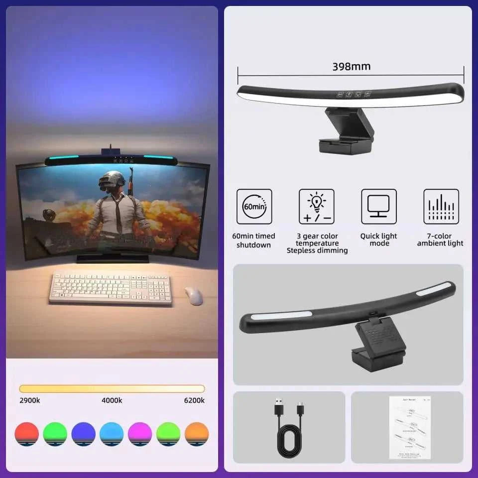 Screen Hanging Light 44CM CCT Touch Dimmable Monitor Notebook Computer LED Monitor Light for Computer Study LED Table Lamp