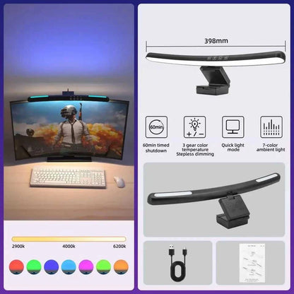 Screen Hanging Light 44CM CCT Touch Dimmable Monitor Notebook Computer LED Monitor Light for Computer Study LED Table Lamp