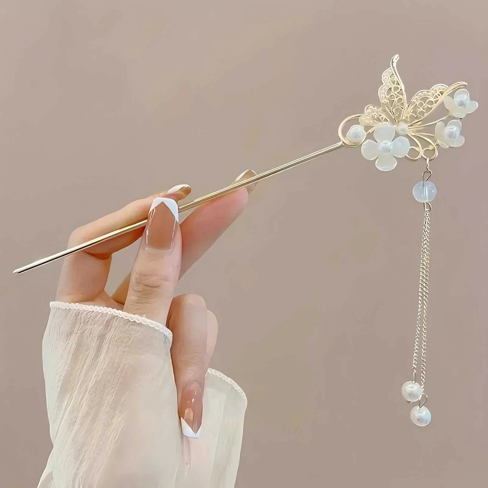 1/6pcs Elegant Chinese Style Tassel Hair Stick Traditional Floral Design Hairstyle Accessory Women Jewelry Hairpin Hairneedle Éditions Traditions & Modernité Inc. 186083255;20260613;1781386260YNM29