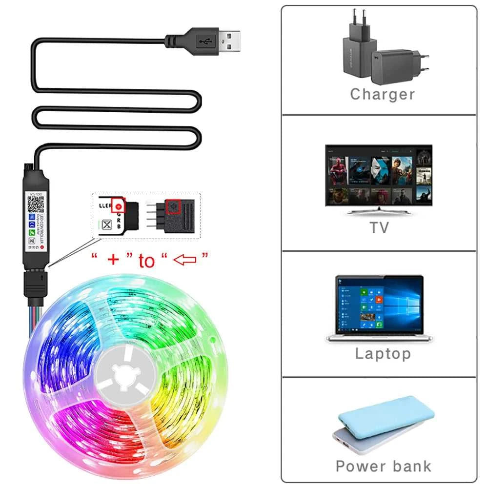 RGB Led Strip Lights 5m 10m 20m 30m Led Room Light with APP Control Flexible Ribbon Luces Led Tape for Room Bedroom Decoration Éditions Traditions & Modernité Inc. 186083046;20260613;1781386185IwkCp