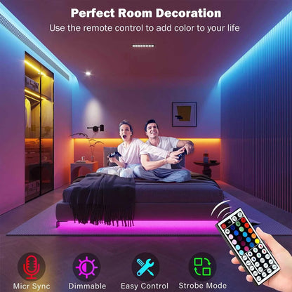 RGB Led Strip Lights 5m 10m 20m 30m Led Room Light with APP Control Flexible Ribbon Luces Led Tape for Room Bedroom Decoration Éditions Traditions & Modernité Inc. 186083046;20260613;1781386185IwkCp
