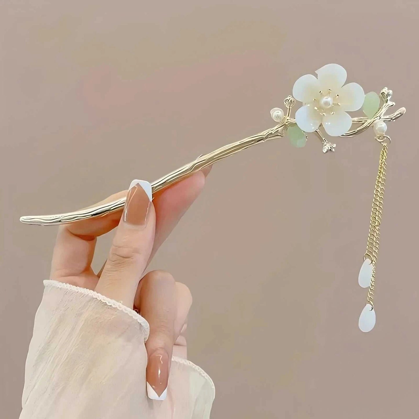 1/6pcs Elegant Chinese Style Tassel Hair Stick Traditional Floral Design Hairstyle Accessory Women Jewelry Hairpin Hairneedle
