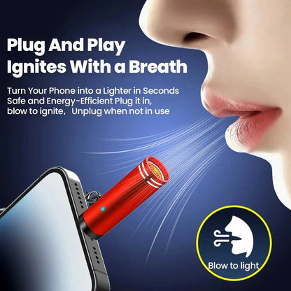 Mini Type C Mobile Phone Cigarette Lighter Air Blowing Cigarette Lighter Outdoor Safety USB C Lighter Adapter For iPhone 17 Pro Éditions Traditions & Modernité Inc. 186225325;20260617;1781705832d4O9r