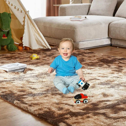 VIKAMA Tie-Dye Plush Carpet Living Room Decoration Soft Fluffy Home Mat Children's Room Baby Crawling Non-Slip Blanket Éditions Traditions & Modernité Inc. 186083195;20260613;1781386245LjUFR