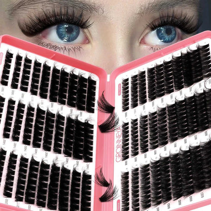 GROINNEYA Lashes Cluster DIY Lash Extension Mixed Tray Clusters Eyelashes Fluffy Volume Individual Lashes Cat Eye Lash Extension Éditions Traditions & Modernité Inc. 185979151;20260611;1781192859RIa3O